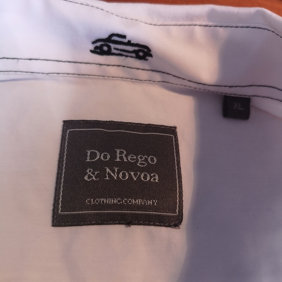 DR&N White Sirt Black Thread, Short Sleeve Button Down Causal Slim Wear Size: XL - Picture 4 of 13